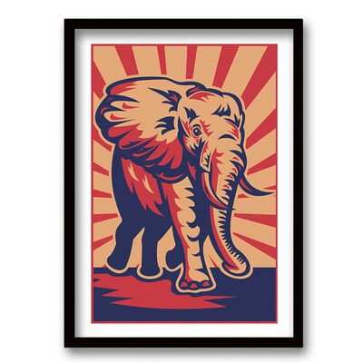 Cuadro Decorativo Retela Retro Elephant 70 x 50 cm