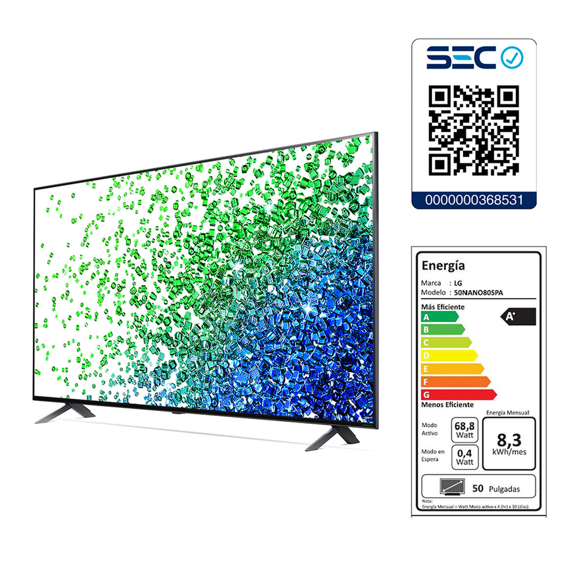 LED 50" LG 50NANO80SPA Smart TV 4K Ultra HD