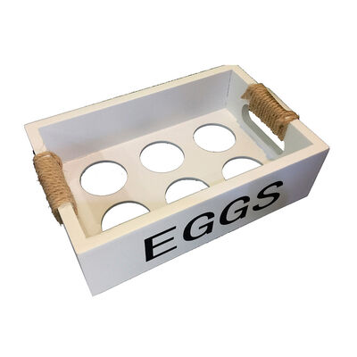 Caja de Madera Vgo Porta Huevos Blanco