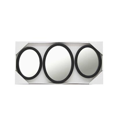 Set 3 Espejos Plástico Vgo para Colgar Ovalado 26 cm Negro