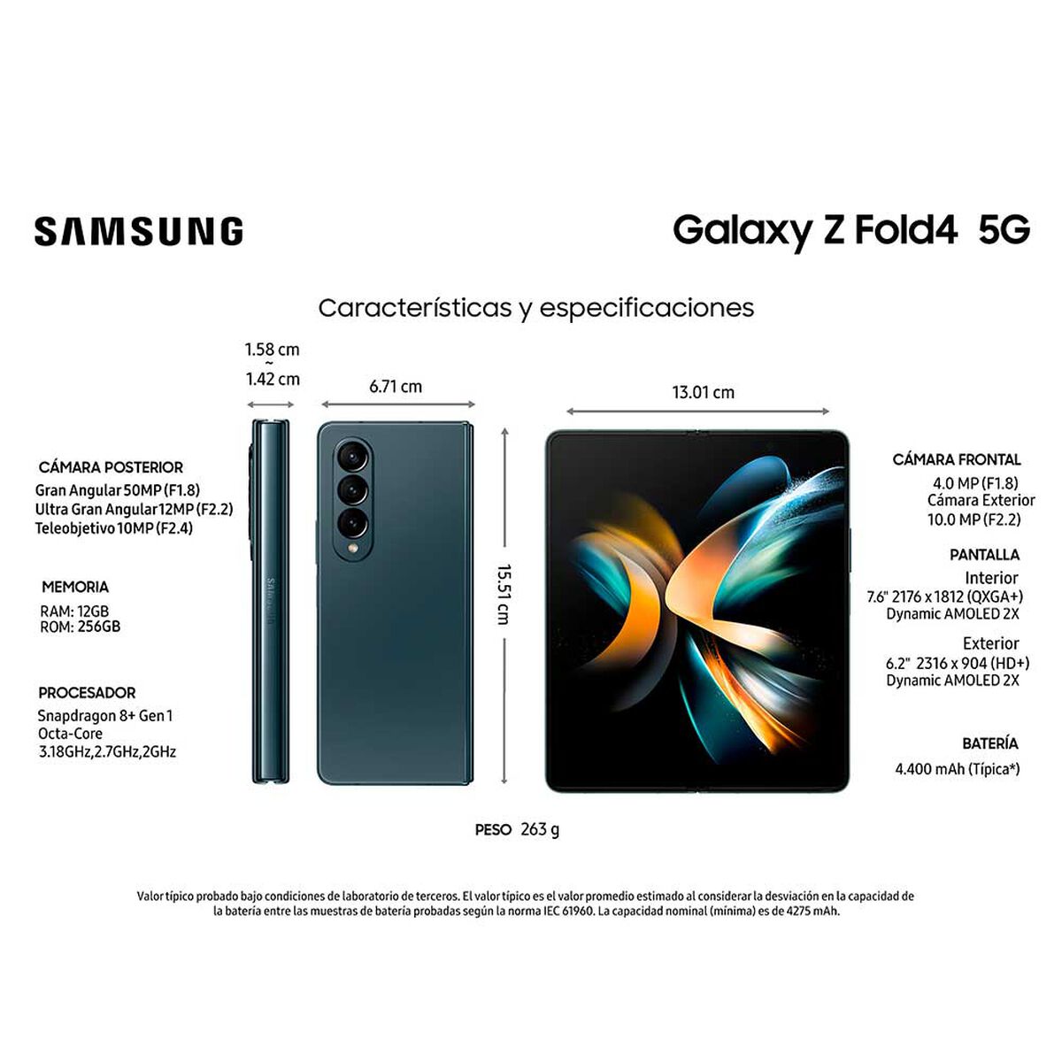 Celular Samsung Galaxy Z Fold4 5G 256GB Gray Green Liberado