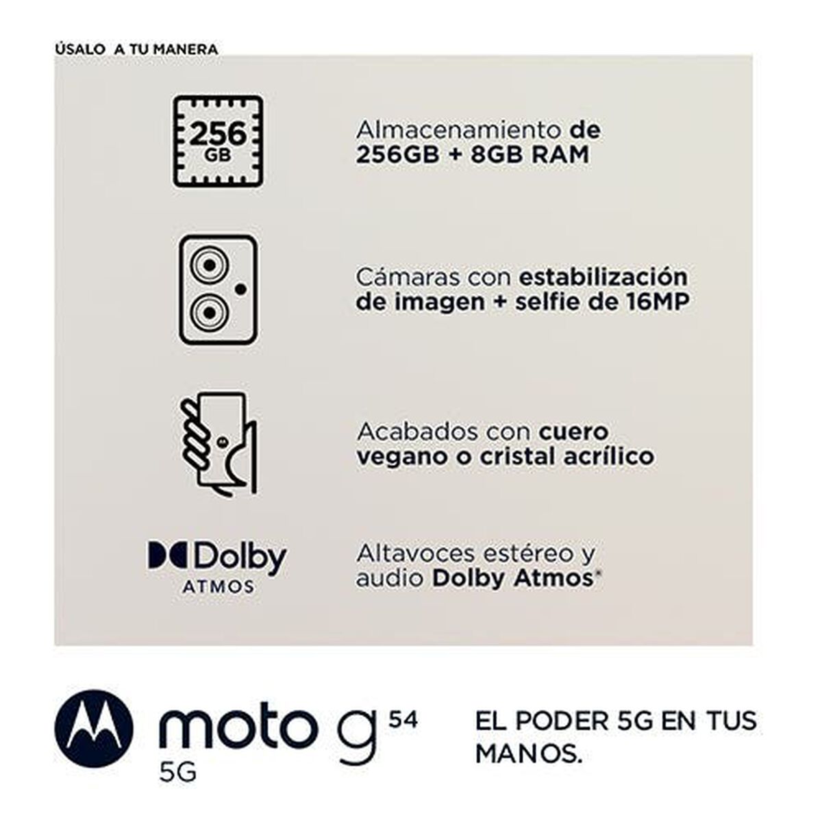 Celular Motorola Moto G54 5G 256GB 6,49" Negro Liberado
