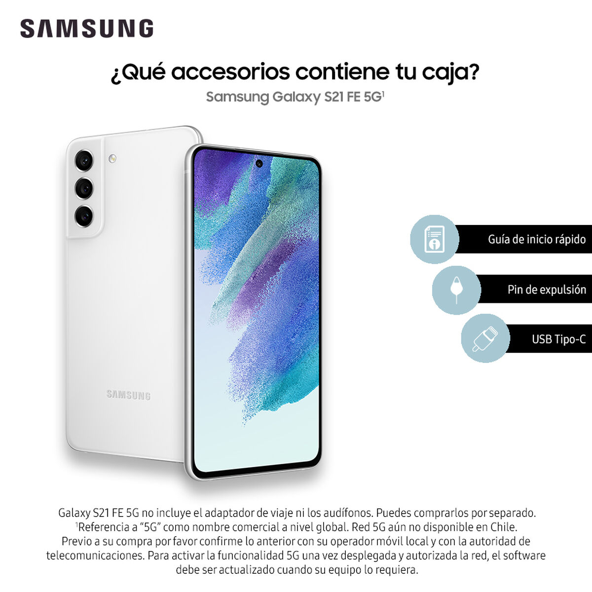 Celular Samsung Galaxy S21 FE 5G 128GB 6,4" White Liberado