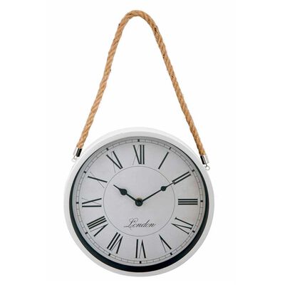 Reloj de Pared Metal Vgo con Soga Circular 25 cm Blanco