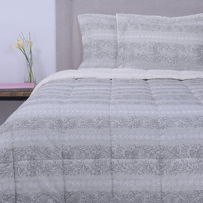 Plumón Sherpa Sohome by Fabrics King Bordes Gris