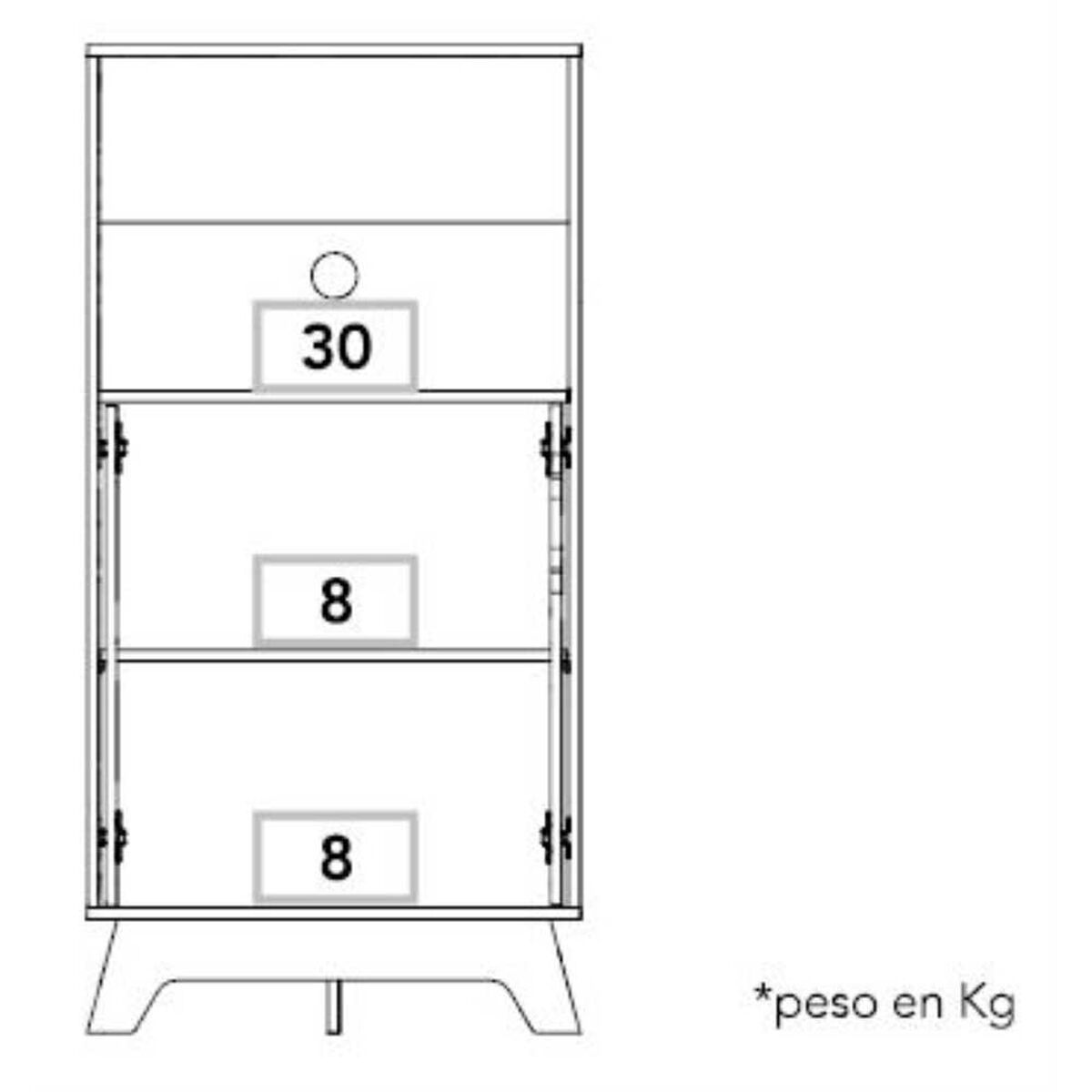 Mueble para Microondas TuHome Bi Color Duna Blanco 2 Puertas
