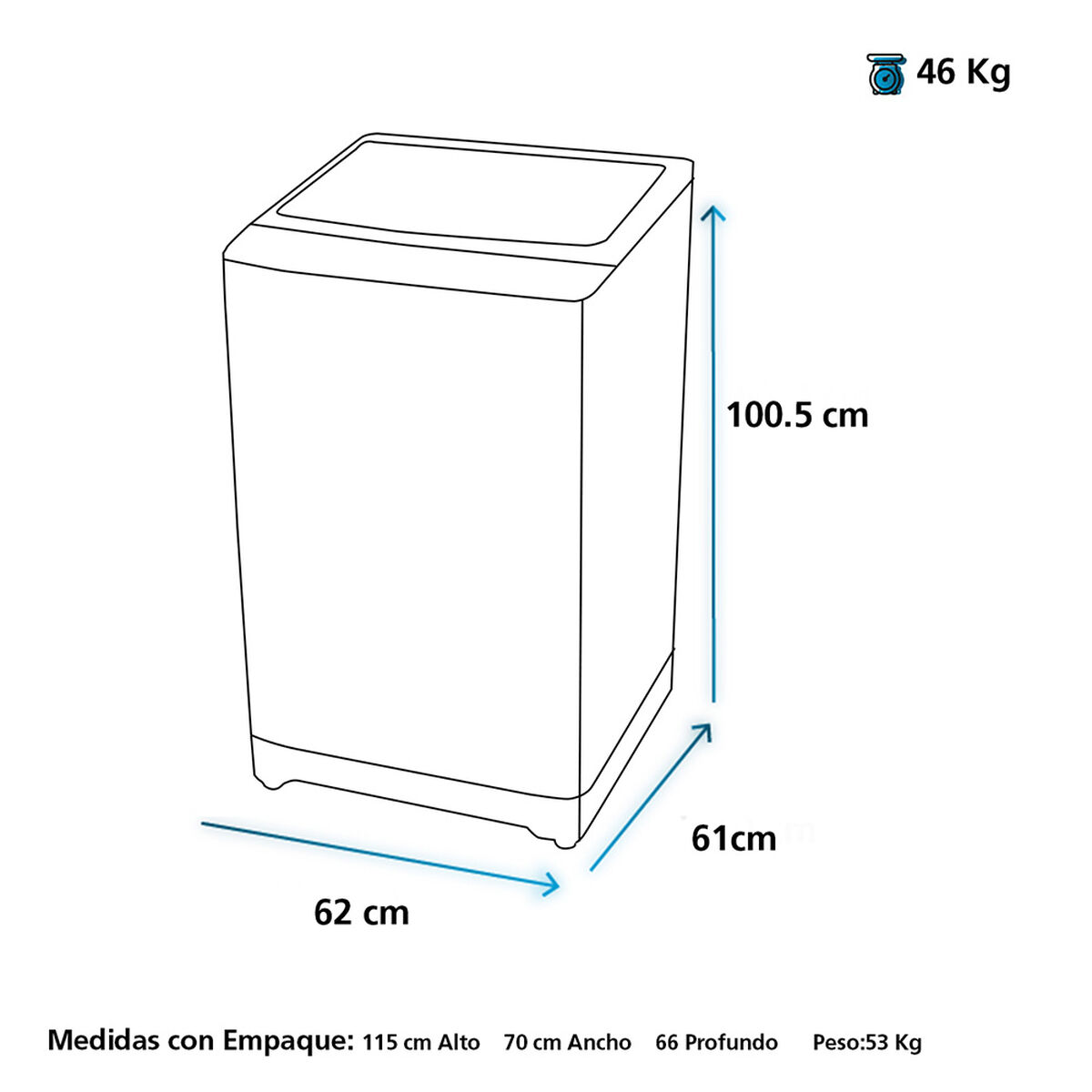 Lavadora Automática Mabe LMA8120WGCL0 18 kg.