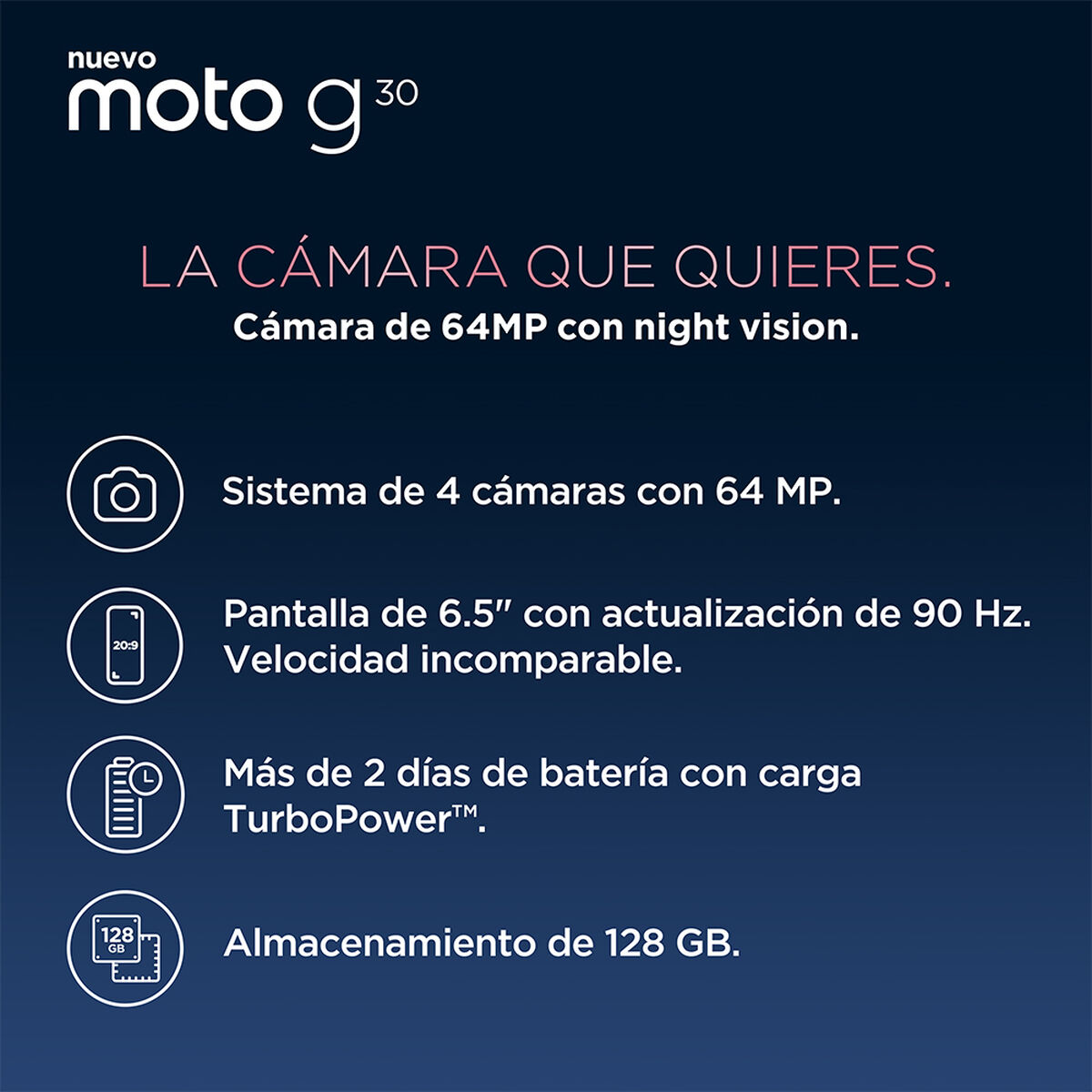 Celular Motorola Moto G30 128GB 6,5" Gris Tornasol Liberado