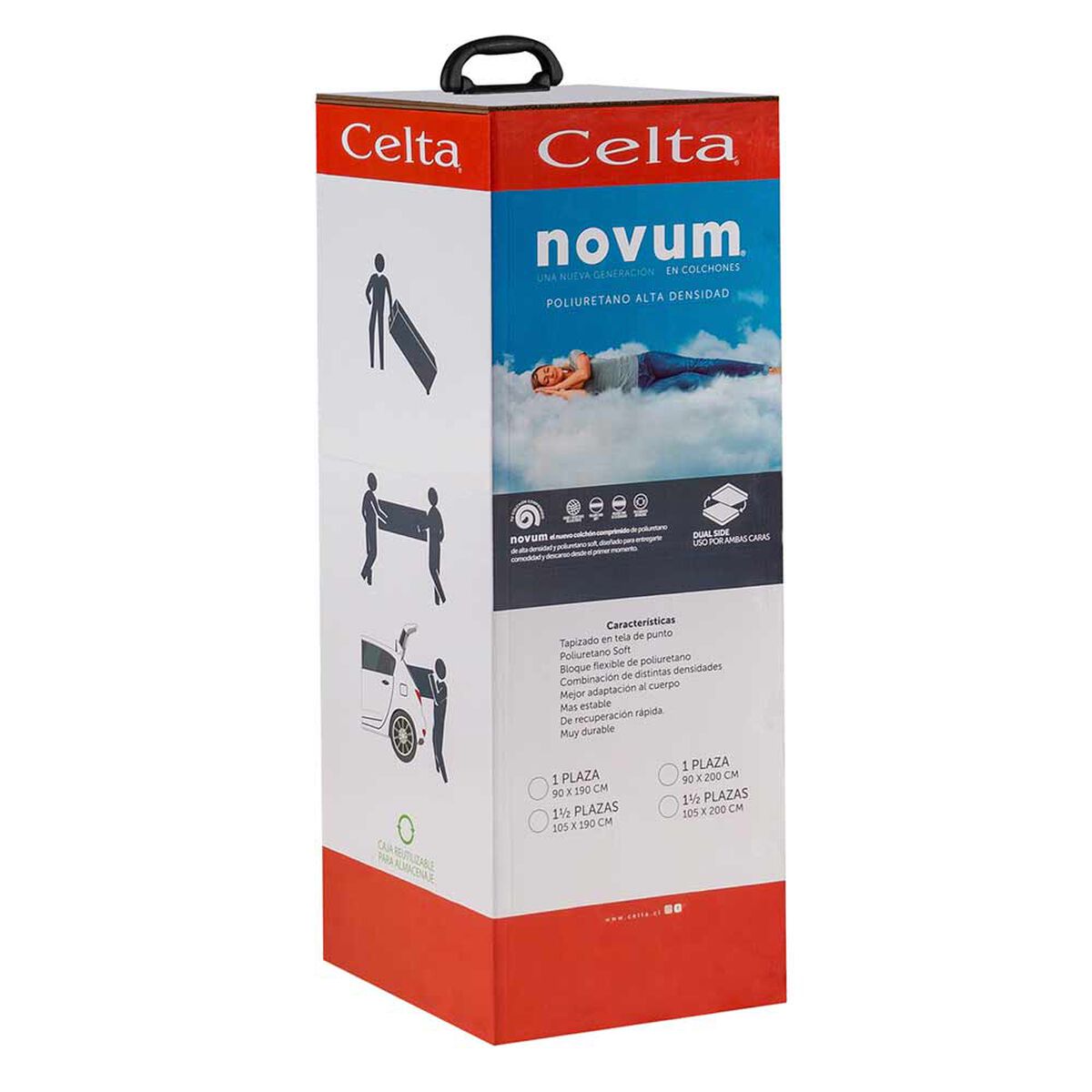Cama Europea Celta 1 Plaza x 2 mt Novum Dry Comfort