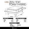 Cama Europea Latam Home 1 Plaza Zen Top Foam Hybrid Velvet Negro