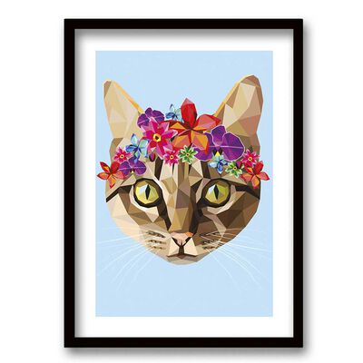Cuadro Decorativo Retela Frida Cat 50 x 35 cm