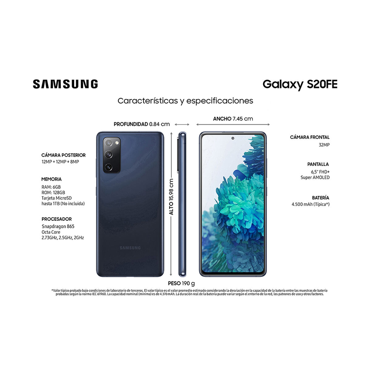 Celular Samsung Galaxy S20FE 128GB 6,5" Cloud Navy Liberado