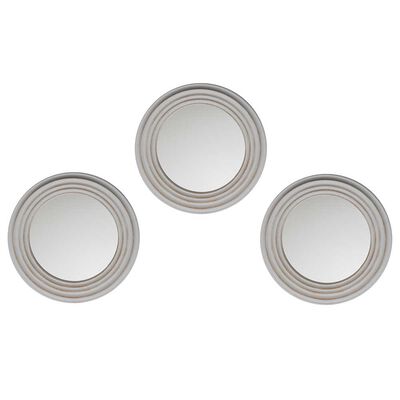 Set 3 Espejos Plástico Vgo para Colgar Circular 25 cm Blanco