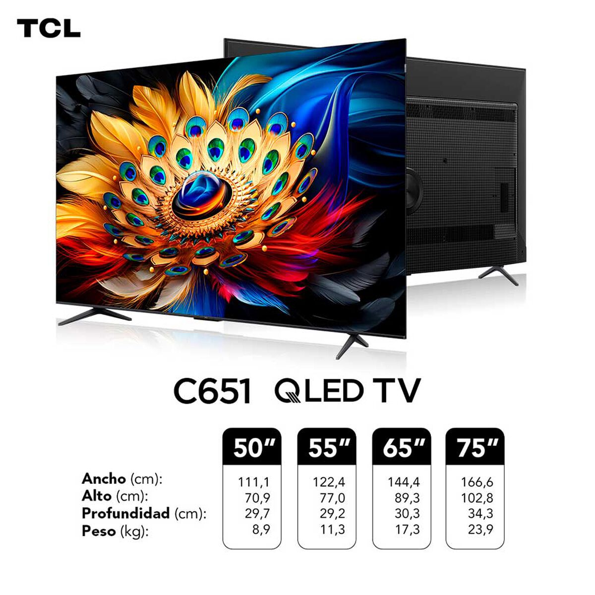 QLED 75" TCL C651 Smart TV 4K UHD