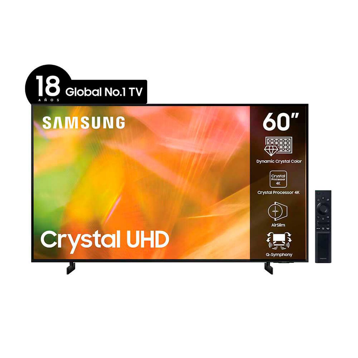 LED 60" Samsung AU8000 Crystal UHD 4K Smart TV