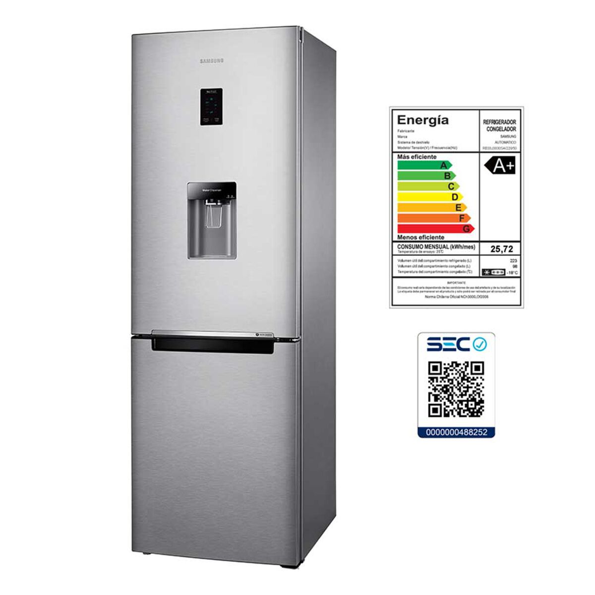 Refrigerador No Frost Samsung RB33J3830SA 321 lts.