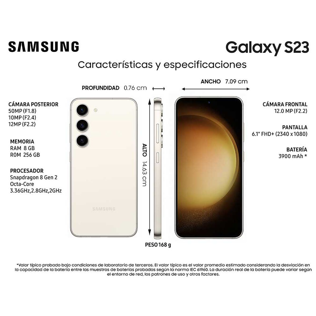 Celular Samsung Galaxy S23 256GB 6,1" Cream Liberado