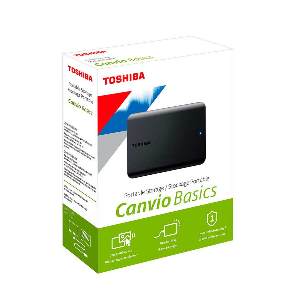 Disco Duro Externo Toshiba 1TB Canvio Basics A5