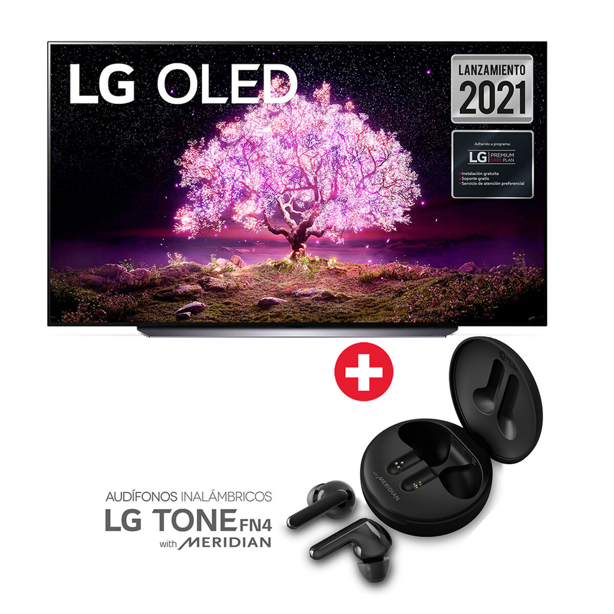 OLED 55" LG Oled55C1PSA Smart TV 4K UHD + Audífonos Bluetooth LG FN4 Negro