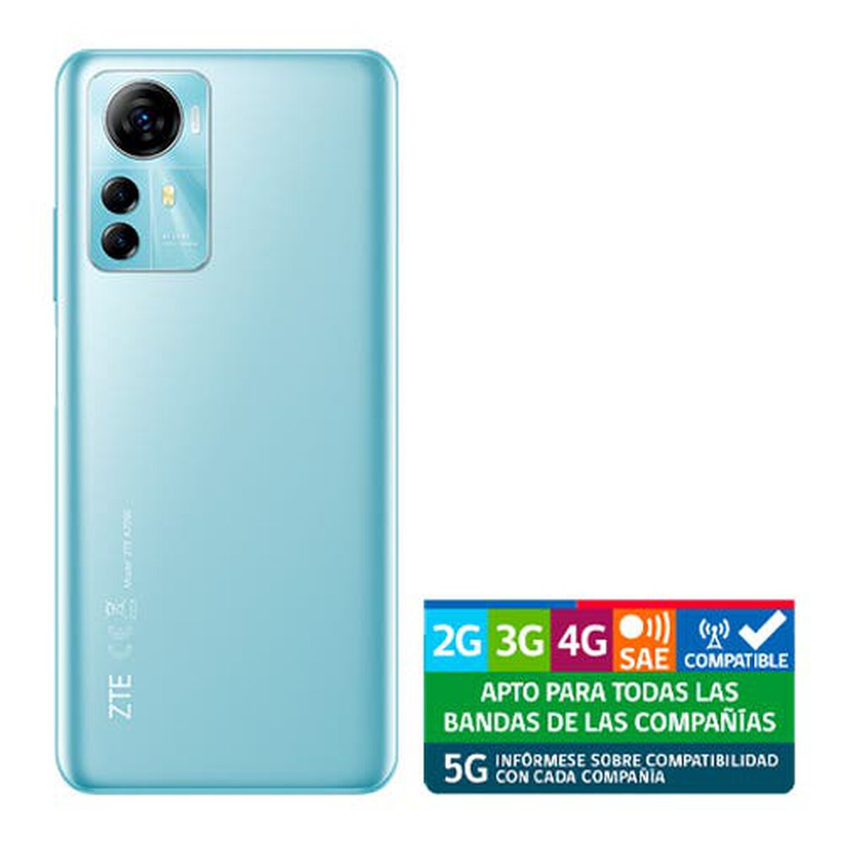 Celular ZTE A72S 128GB 6,75" Azul Claro
