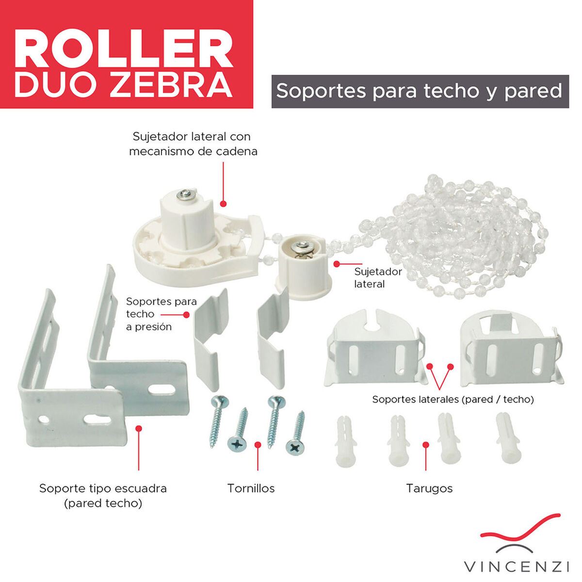 Cortina Roller Duo Vincenzi Blanco 160 x 160 cm