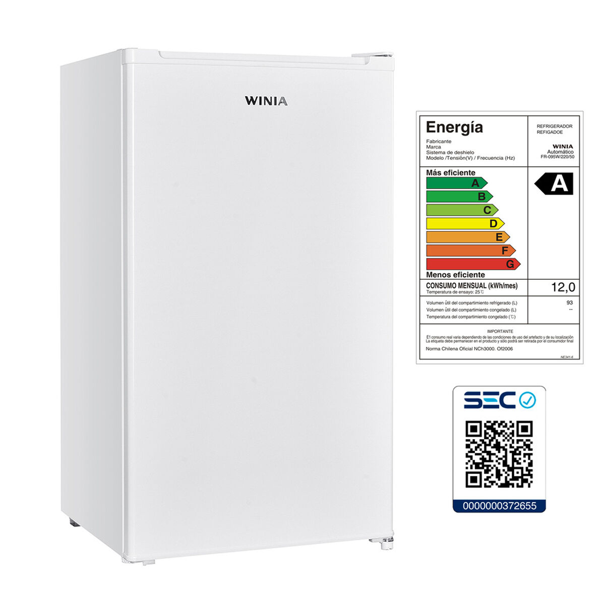Refrigerador Frío Directo Winia FR-095W 93 lts.