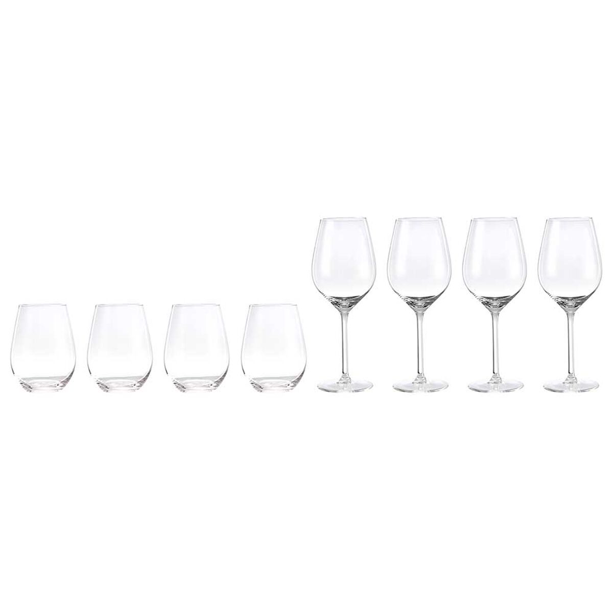 Set 4 Copas y 4 Vasos de Vino Urban Products Vidrio Transparente