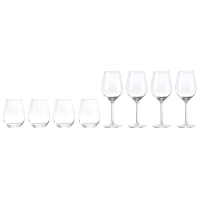 Set 4 Copas y 4 Vasos de Vino Urban Products Vidrio Transparente