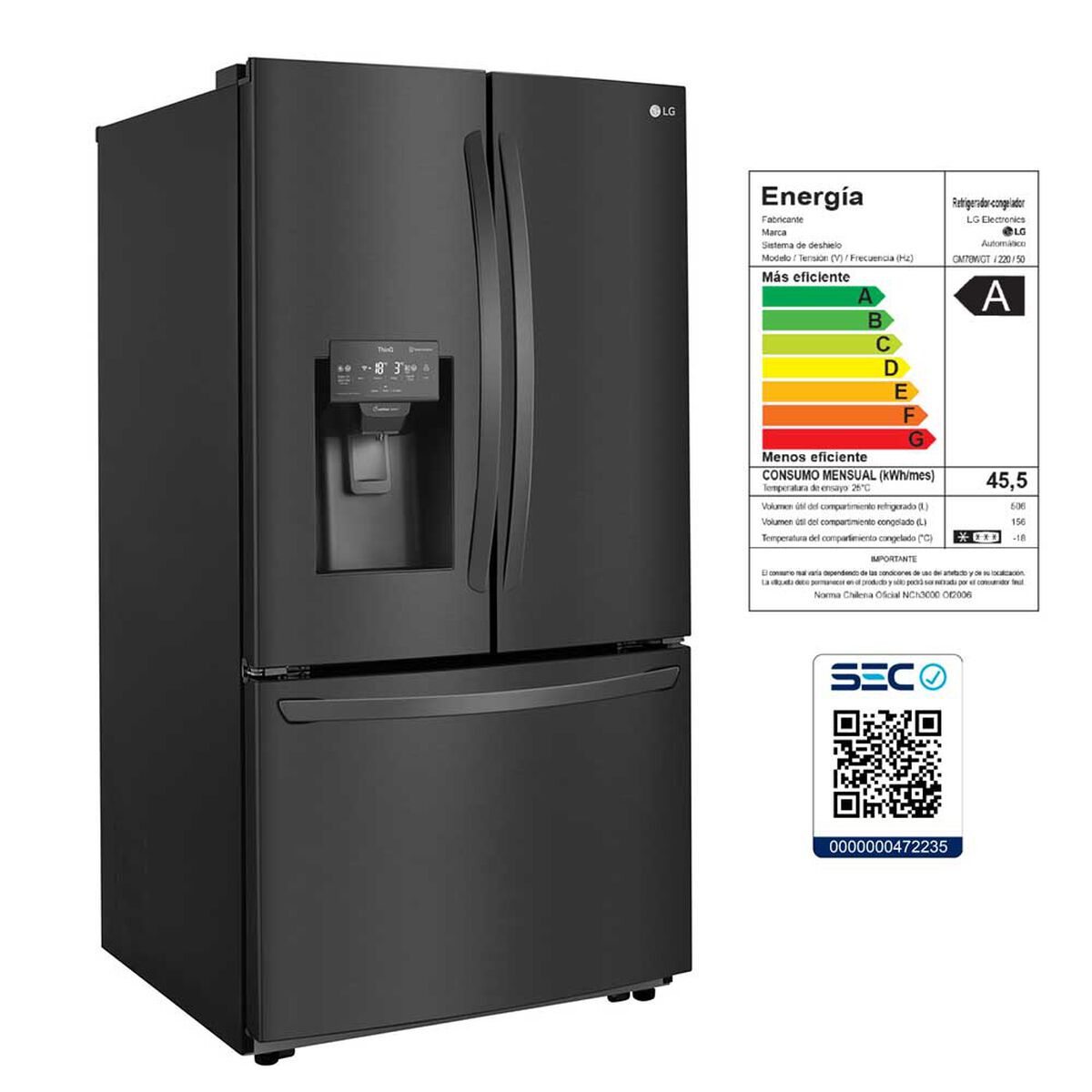 Refrigerador Side by Side LG GM78WGT 662 lts