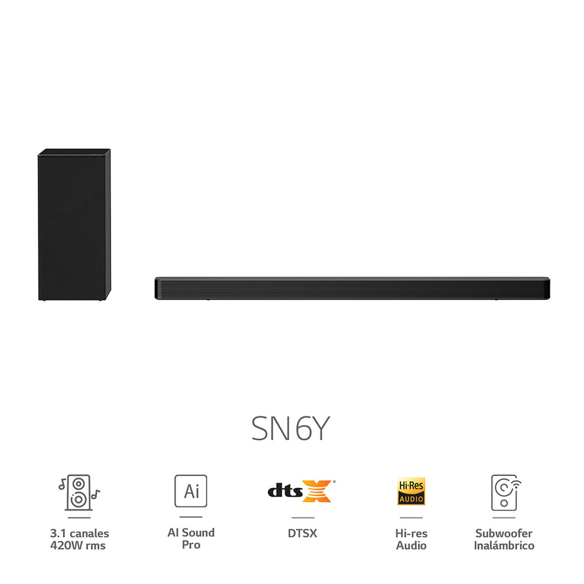 Soundbar LG SN6Y DTS Virtual:X