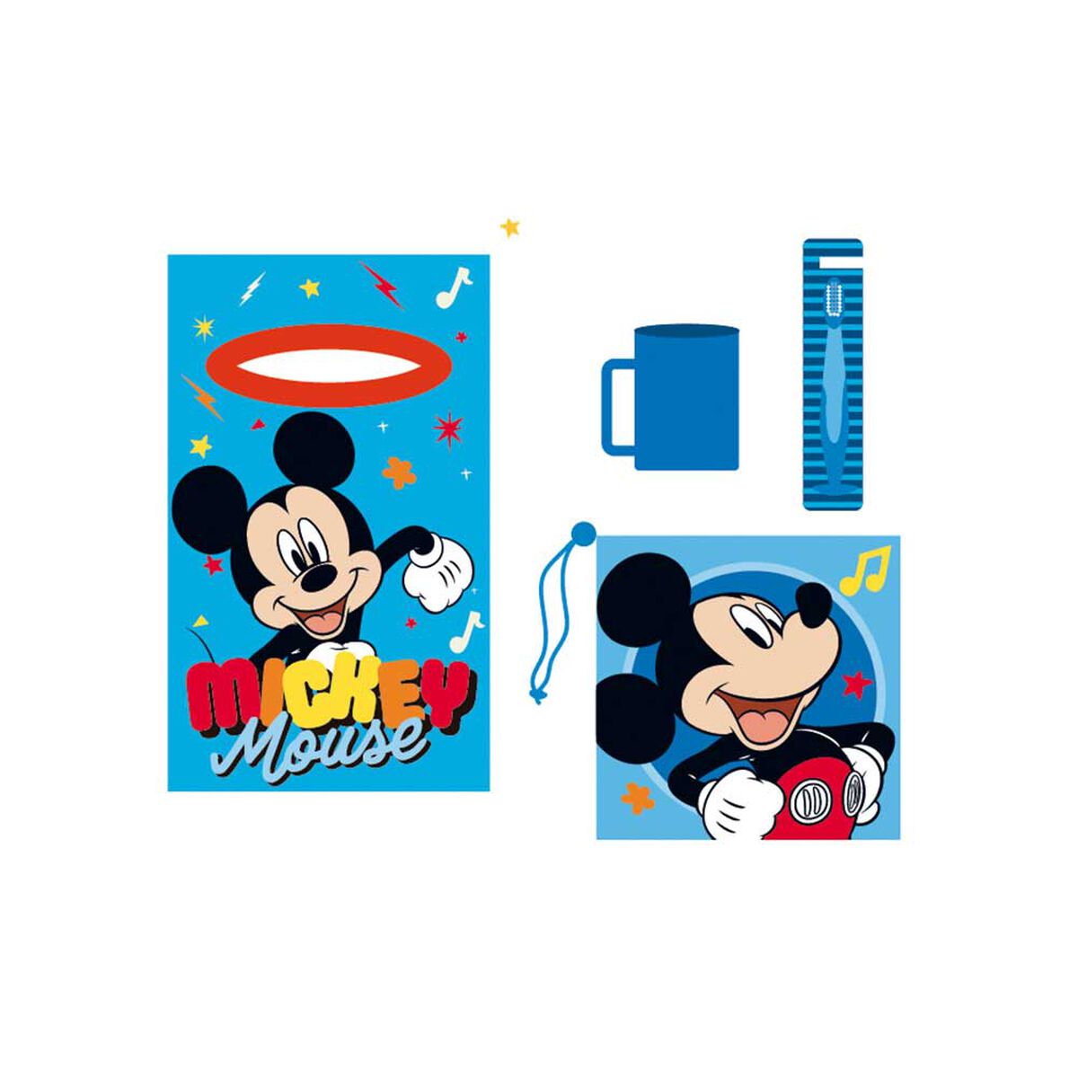 Toalla Infantil con Bolso Disney Mickey Heart-P 30 x 50 cm