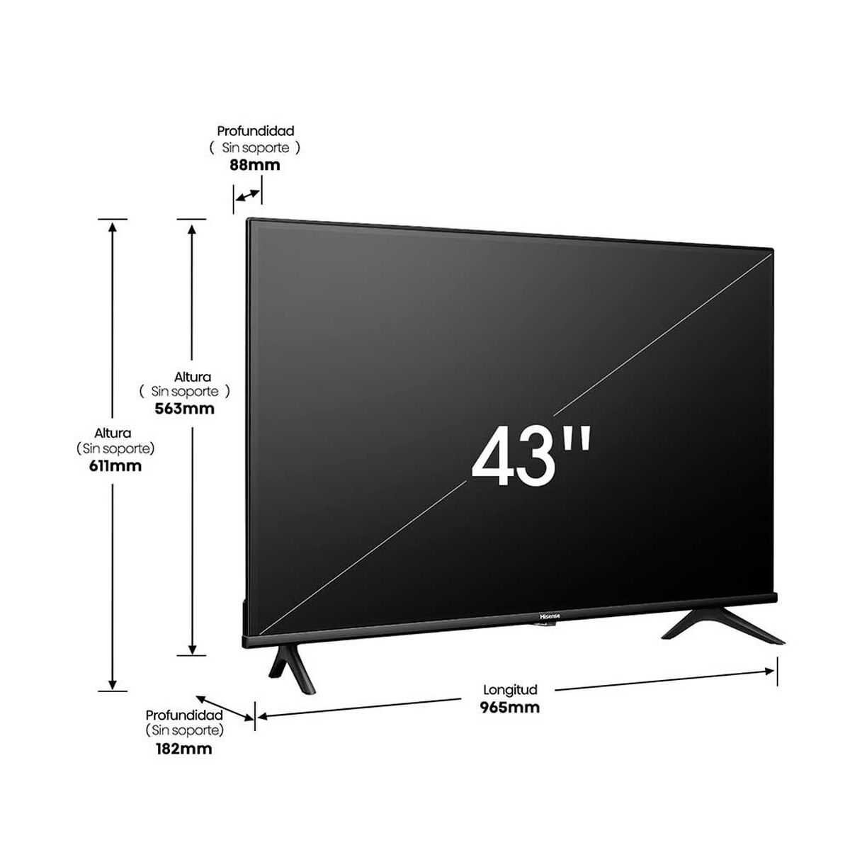 LED 43" Hisense 43A4K Smart TV 4K FHD