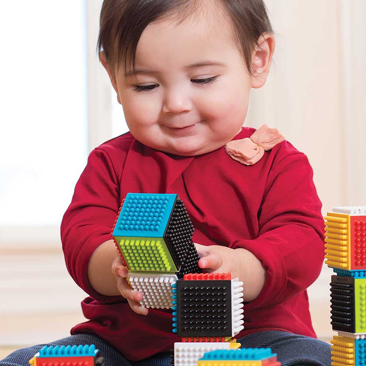 Juguete de Estimulacion Bebe Blocks de Construccion Infantino