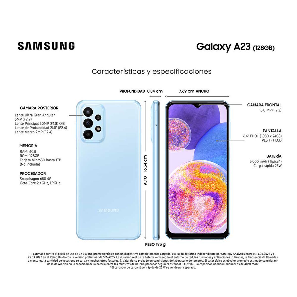Celular Samsung Galaxy A23 128GB 6,6'' Blue Liberado