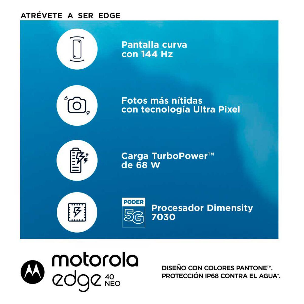 Celular Motorola Edge 40 Neo 256GB 6,55" Verde menta Liberado