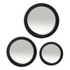 Set 3 Espejos Plástico Vgo para Colgar Circular 23-17-17 cm Negro