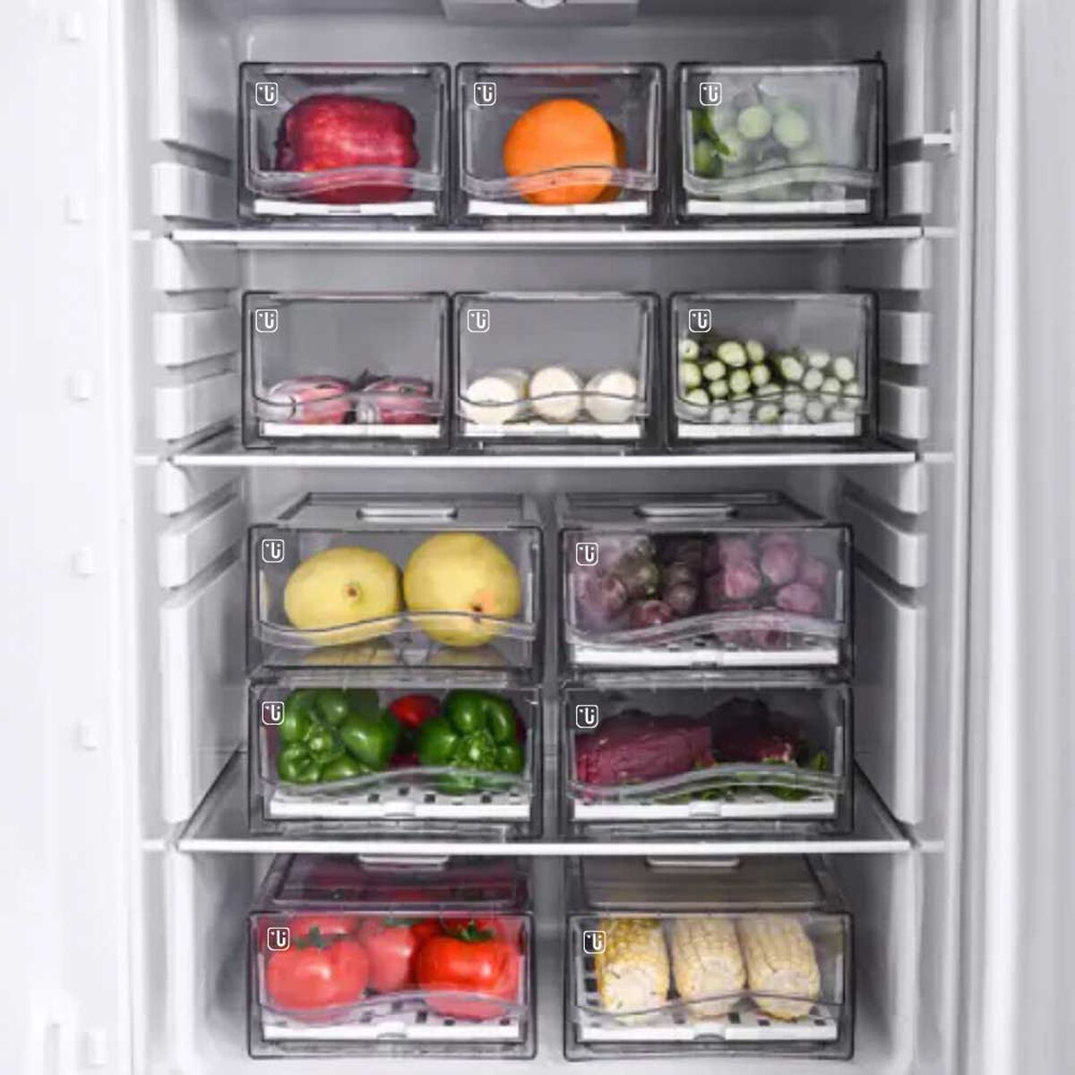 Caja Organizadora Refrigerador con Drenaje Grande Simplit