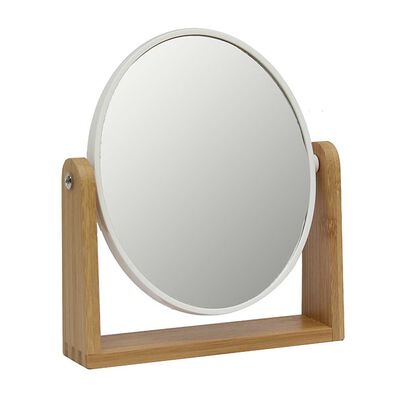 Espejo de Mesa Madera Vgo Circular 21 cm Blanco