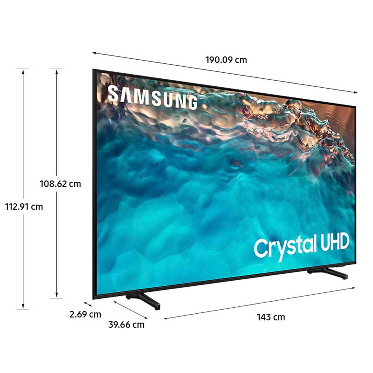 LED 85" Samsung BU8000 Smart TV Crystal UHD 4K 2022
