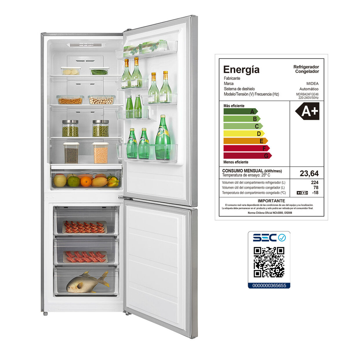 Refrigerador No Frost Midea MDRB424FGE46 302 lts