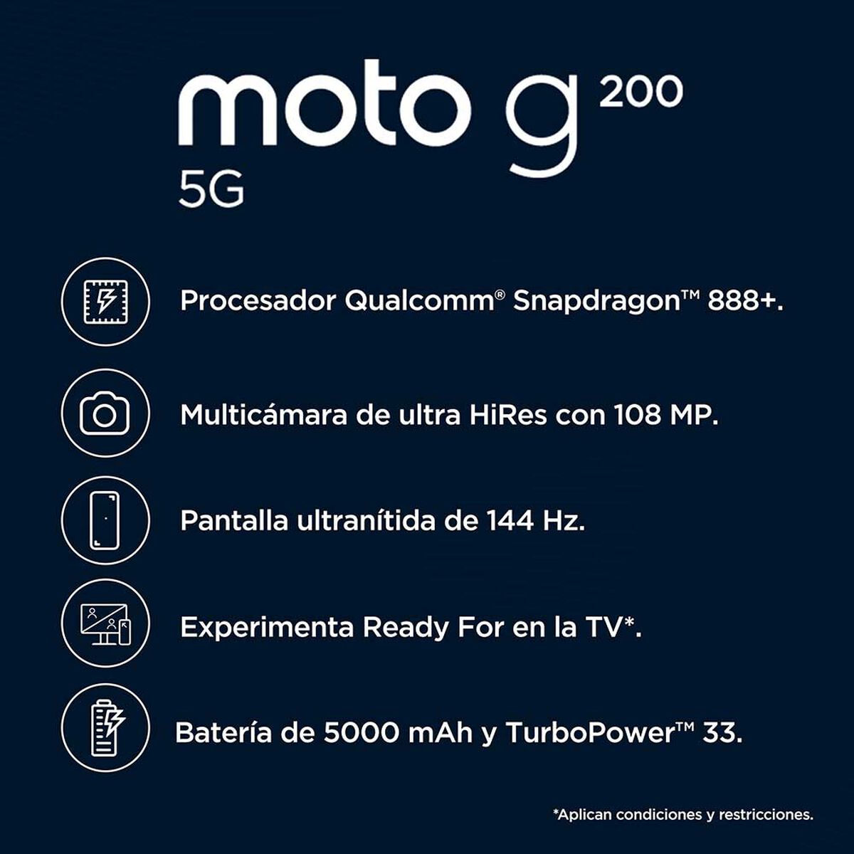 Celular Motorola Moto G200 5G 128GB 6,78" Morado Liberado