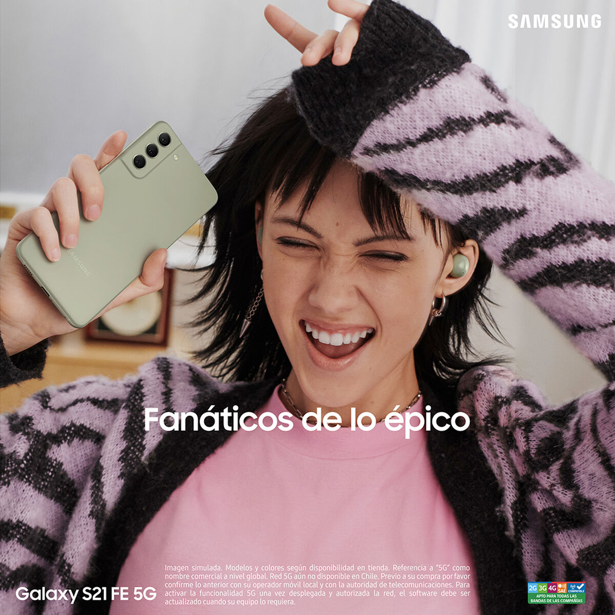 Celular Samsung Galaxy S21 FE 5G 128GB 6,4" Olive Liberado