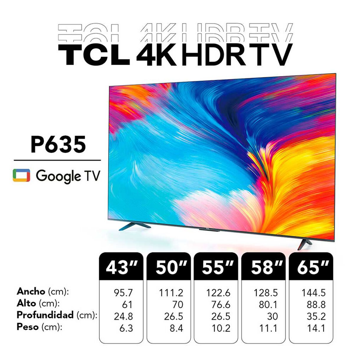 LED 43" TCL 43P635 Smart TV 4K HDR 2022