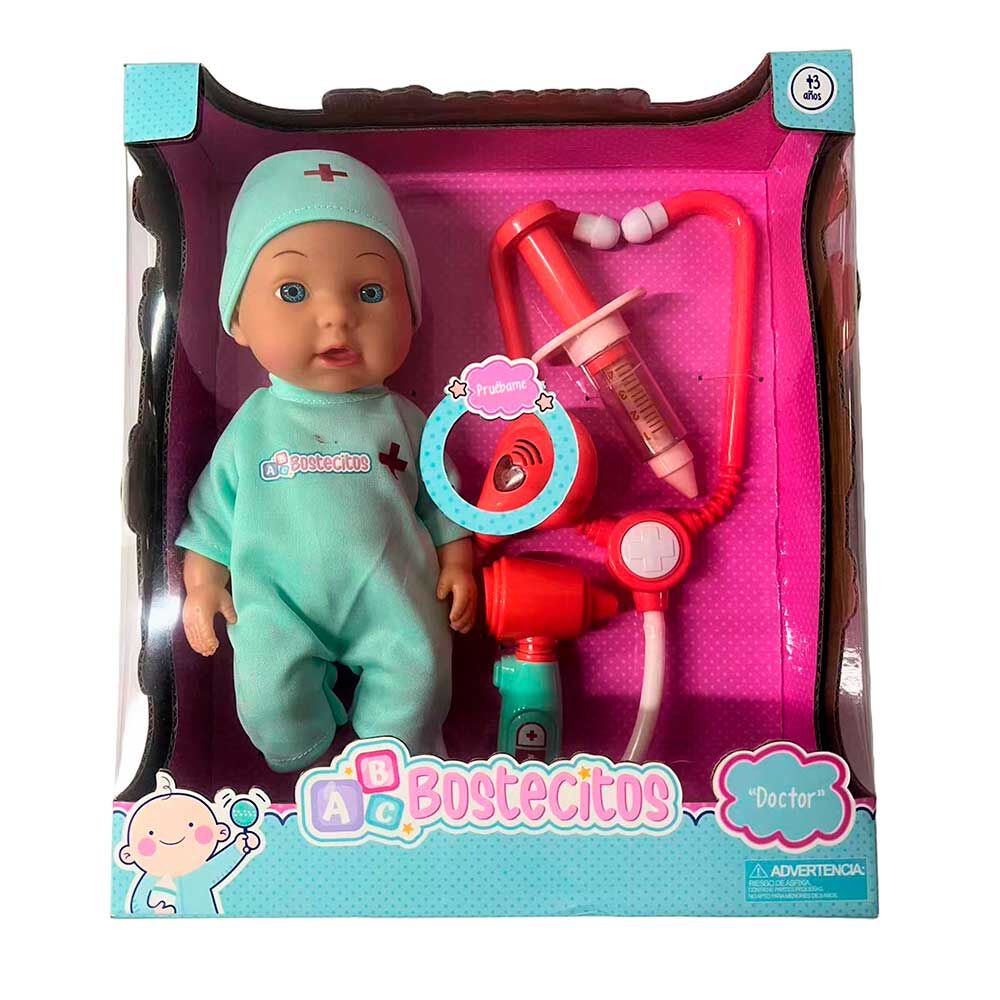 Muneca Bostecitos Doctor con Accesorios Abcdin