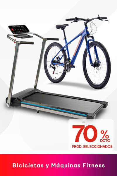 Bicicletas y Maquinas fitness 70% productos seleccionados