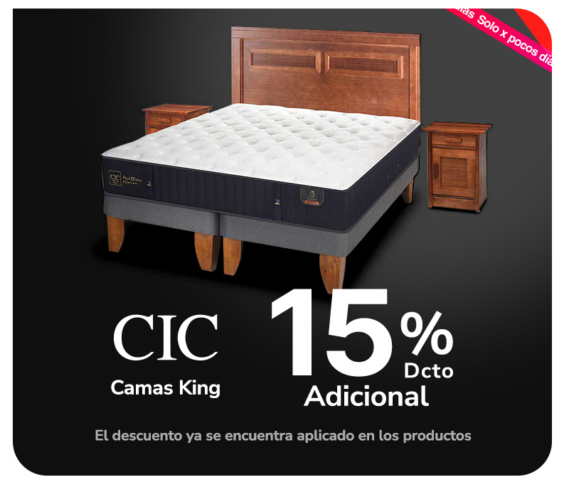 15% dcto adicional en camas King CIC